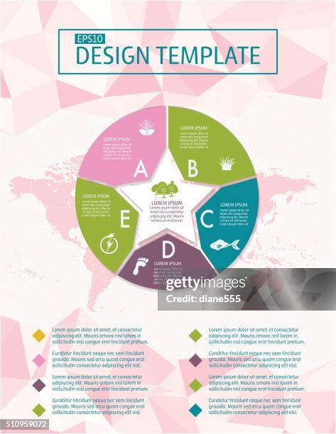 colorful infographic element with icons and text - flyer template - animal classification chart stock illustrations