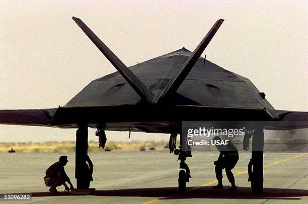 Air Force F-117 Nighthawk Receives One Last Check Before Departing Ahmed Al Jaber Air Base, Kuwait, On June 6 For Redeployment From Operation...