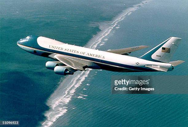 Air Force One Is Seen In This Undated File Photo. As President Clinton Flew To Italy On November 20, 1999 For Talks With Fellow Center-Left Leaders...