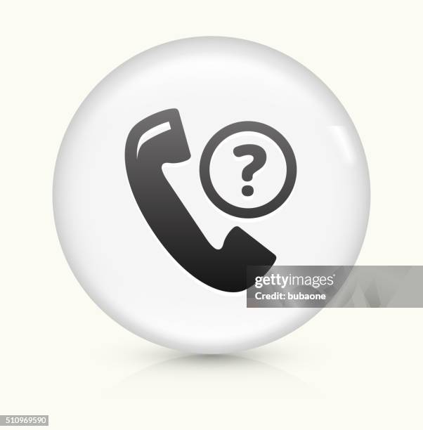 phone support icon on white round vector button - it worker white background stock illustrations