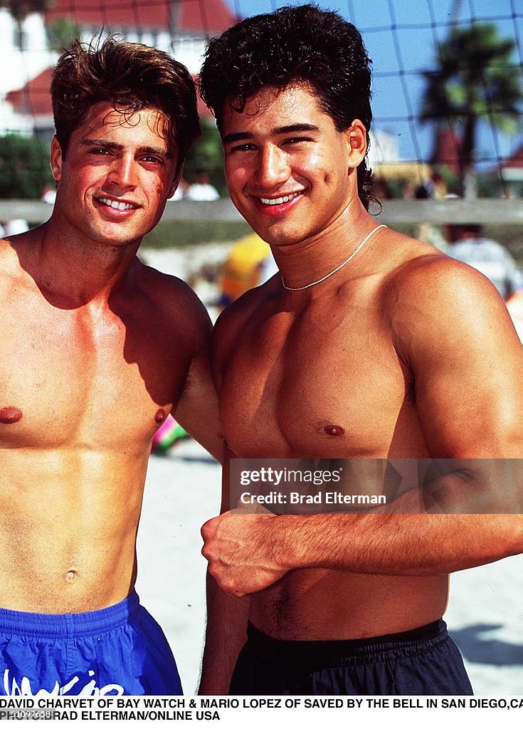 Mario Lopez From TV Series Saved By The Bell And David Charvet From Bay Wat