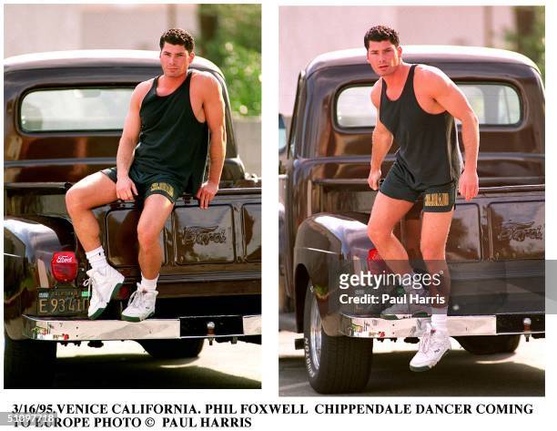 April 1995, Venice California. Phil Foxwell A Chippendale Exotic Dancer