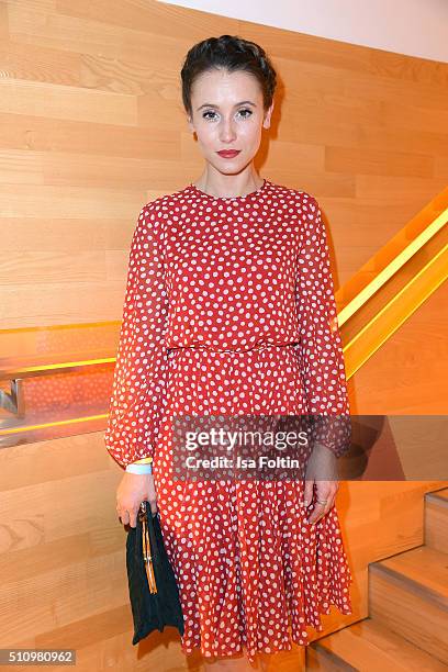 Peri Baumeister attends the PantaFlix Party on February 17, 2016 in Berlin, Germany.