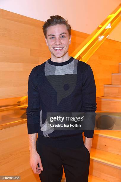 Jannik Schuemann attends the PantaFlix Party on February 17, 2016 in Berlin, Germany.