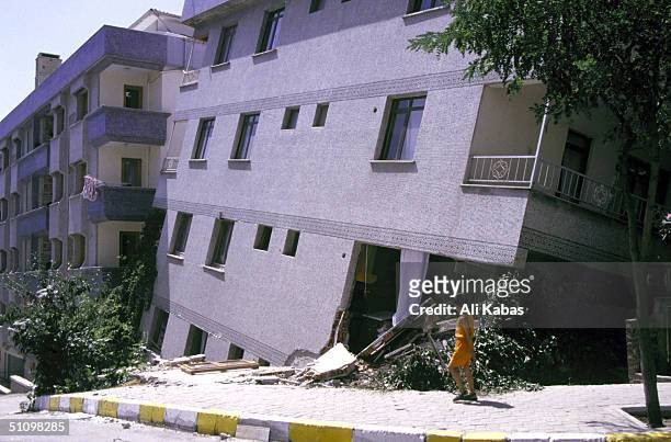 Building Lies In Ruins After A Powerful Earthquake Hit Western Turkey Early August 17 Killing At Least 3,500 People And Injuring Thousands.
