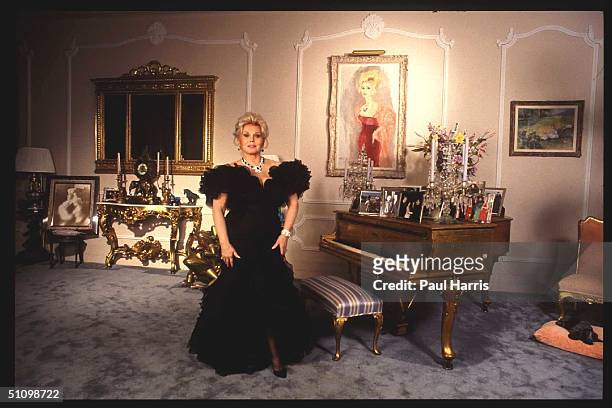 Bel Air. Zsa Zsa Gabor Stands In One Of Her Rooms In Her Bel Air Mansion.