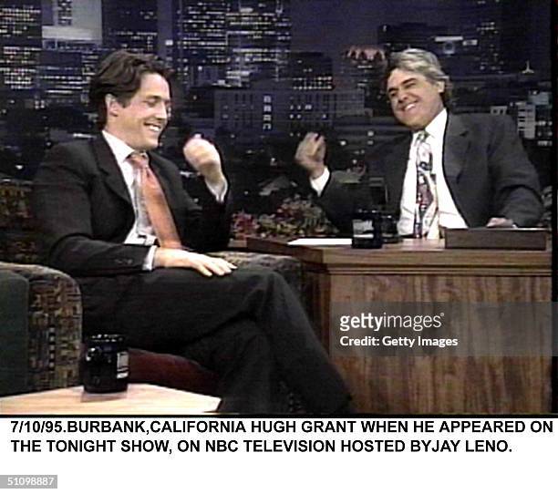 Burbank California.Hugh Grant On The Tonight Show With Jay Leno, Talks About His New Nine Months Film