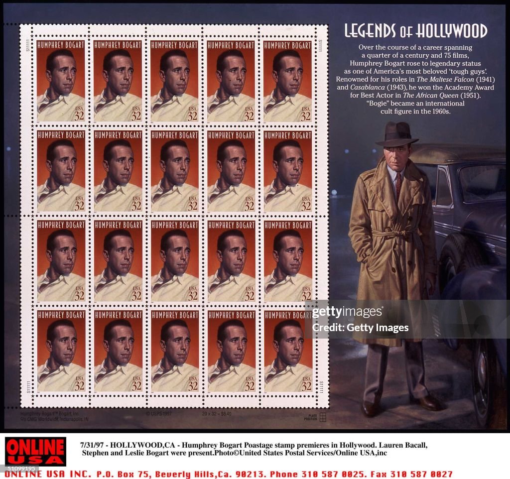Humphrey Bogart Stamp Was Premiered Attending Was Lauren Bacall Their Child
