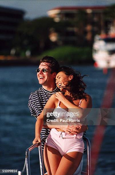 Hawaii, Maui. Kannapali Beach Kathy Lloyd On Her Honneymoon With Her Husband Phil . Ex Topless Sun Page 3 Girl