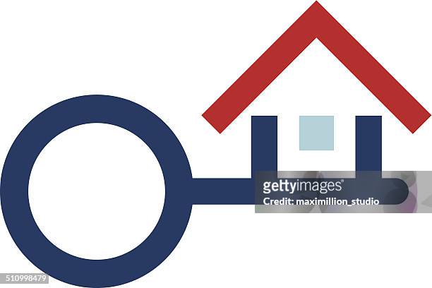 house protection key real estate foundation logo icon - building foundations stock illustrations