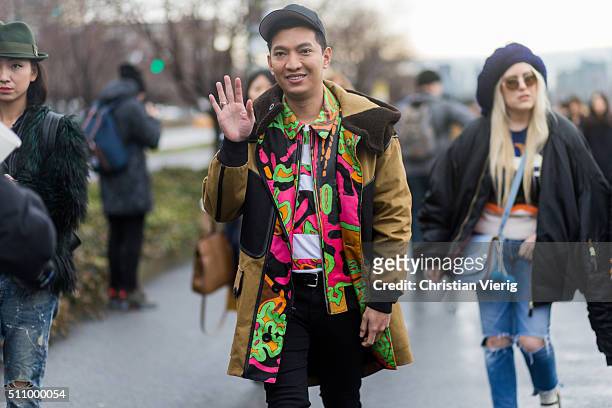 Bryan Boy seen outside Coach during New York Fashion Week: Women's Fall/Winter 2016 on February 16, 2016 in New York City.