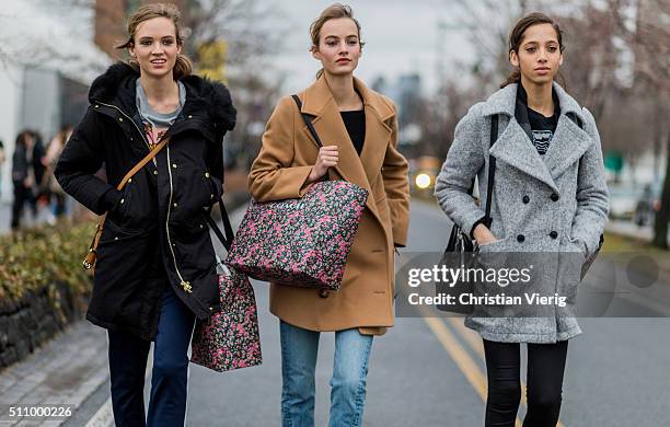 Dutch model Maartje Verhoef seen outside Coach during New York Fashion Week: Women's Fall/Winter 2016 on February 16, 2016 in New York City.