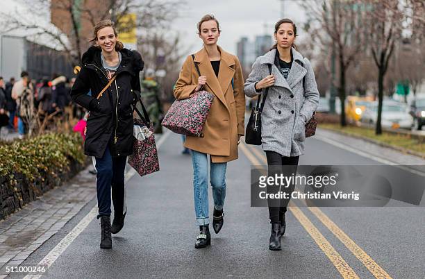 Dutch model Maartje Verhoef seen outside Coach during New York Fashion Week: Women's Fall/Winter 2016 on February 16, 2016 in New York City.