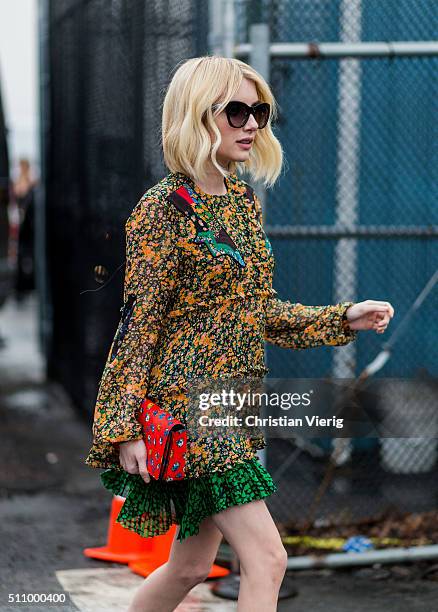 Emma Roberts seen outside Coach during New York Fashion Week: Women's Fall/Winter 2016 on February 16, 2016 in New York City.