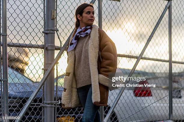 Spanish blogger Collage Vintage Sara Escudero seen outside Coach during New York Fashion Week: Women's Fall/Winter 2016 on February 16, 2016 in New...