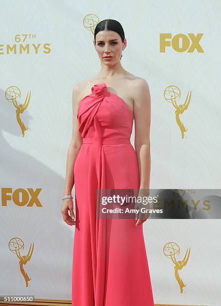 Jessica Pare attends the 67th Annual Primetime Emmy Awards on September 20, 2015 in Los Angeles, California.