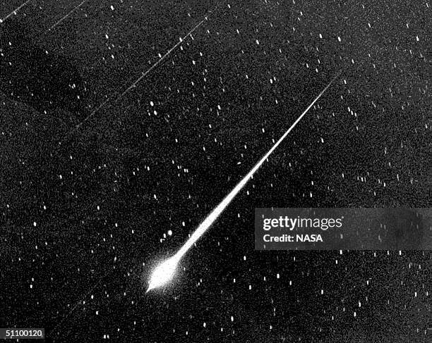 This Bright Leonid Fireball Is Shown During The Storm Of 1966 In The Sky Above Wrightwood, Calif. The Leonids Occur Every Year On Or About Nov. 18Th...