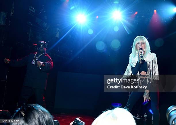 Big Boi and Sarah Barthel of Big Grams perform onstage attends DKNY celebrates Dao Yi Chow & Maxwell Osbourne's Fall 2016 Collection at Irving Plaza...