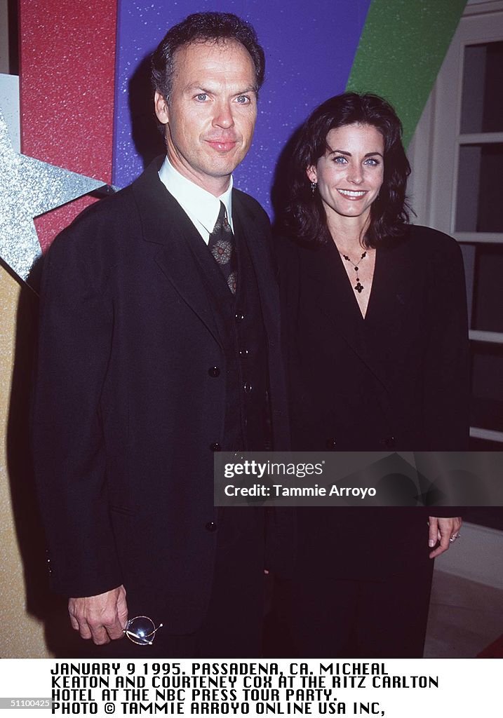 Pasadena Ca Michael Keaton And Courteney Cox At The NBC Press Party Photo Tammie A