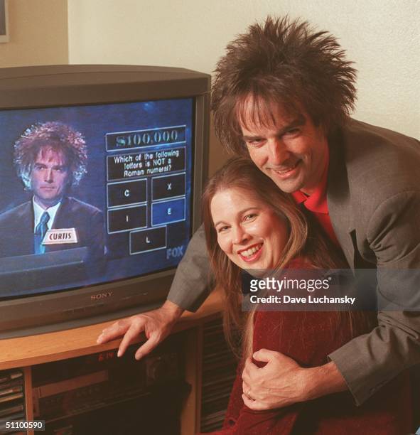 Palm Springs, Ca. Curtis Warren And Wife Phyllis, Both 40, With Warren's Historic Moment When He Won $410,000 On The Gameshow Greed In November 1999.