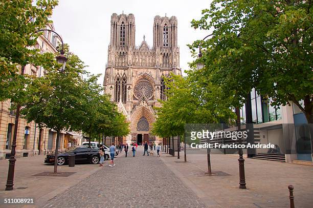 View of the Cathedral of Reims. Marnce France. Vista da Catedral de Reims. Marnce França.