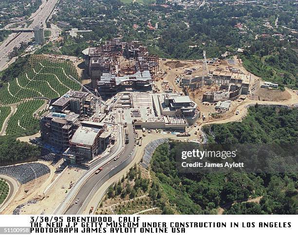 An Aerial View Of The New J.P. Getty Museum Under Construction In L.A..