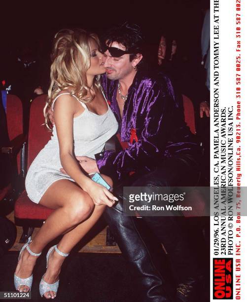 Los Angeles, Ca. Pamela Anderson And Tommy Lee At The 23Rd Annual American Music Awards.