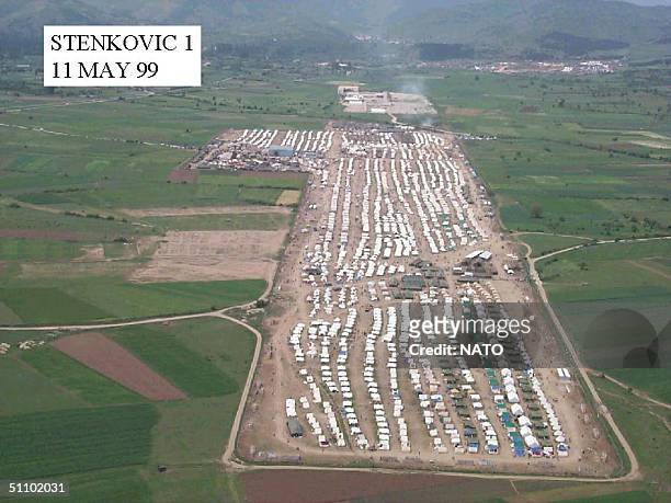 An Aerial Photo Of The Stenkovic Refugee Camp In Albania.