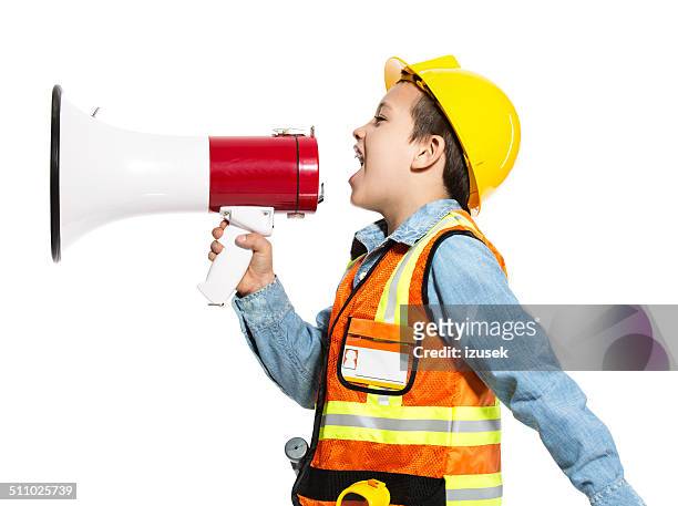 junior construction worker - boy in hard hat stock pictures, royalty-free photos & images