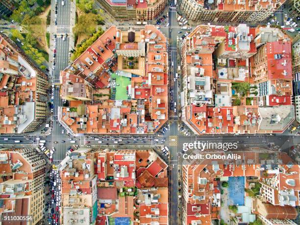 barcelona aerial photo - barcelona aerial stock pictures, royalty-free photos & images