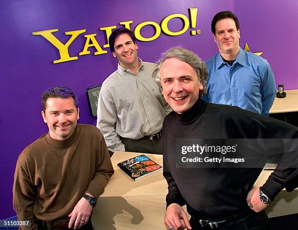 Yahoo! Inc. Executives, Front, Jeff Mallett, President And Coo, And Tim Koogle, Chairman And Ceo, And Broadcast.Com Inc. Executives, Rear, Mark...