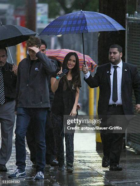 Megan Fox is seen at 'Jimmy Kimmel Live!' on February 17, 2016 in Los Angeles, California.