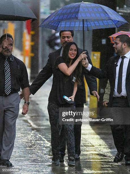 Megan Fox is seen at 'Jimmy Kimmel Live!' on February 17, 2016 in Los Angeles, California.