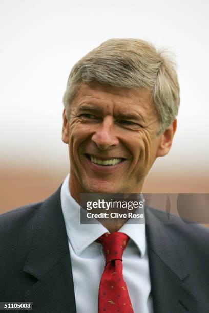 Arsene Wenger manager of Arsenal prior to the Pre-Season friendly match between Barnet and Arsenal at the Underhill Stadium, Barnet on July 17, 2004...