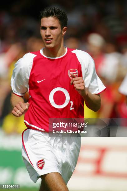 Robin van Persie of Arsenal in action during the Pre-Season friendly match between Barnet and Arsenal at the Underhill Stadium, Barnet on July 17,...