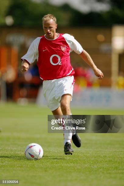 Dennis Bergkamp of Arsenal in action during the Pre-Season friendly match between Barnet and Arsenal at the Underhill Stadium, Barnet on July 17,...