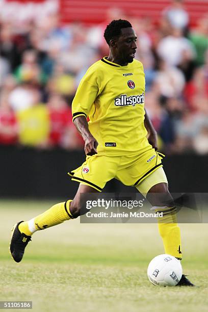 Jason Euell of Charlton Athletic in action during the Pre-Season Friendly match between Welling United and Charlton Athletic held on July 16, 2004 at...