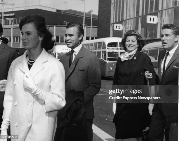 French actress Odile Rodin and her husband Dominican diplomat and socialite Porfirio Rubirosa , and Kennedy heir Patricia Kennedy and her husband...