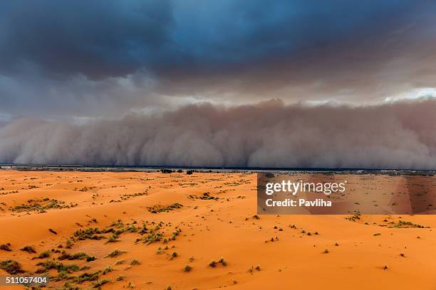 tempestade de areia se aproximando merzouga resolução, no deserto erg chebbi marrocos, áfrica - dust storm - fotografias e filmes do acervo
