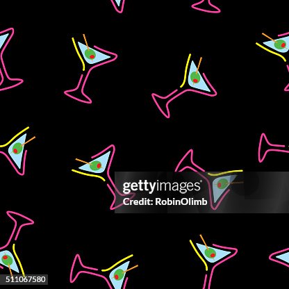 Seamless Martini Glasses Pattern Seamless Martini Glasses Pattern