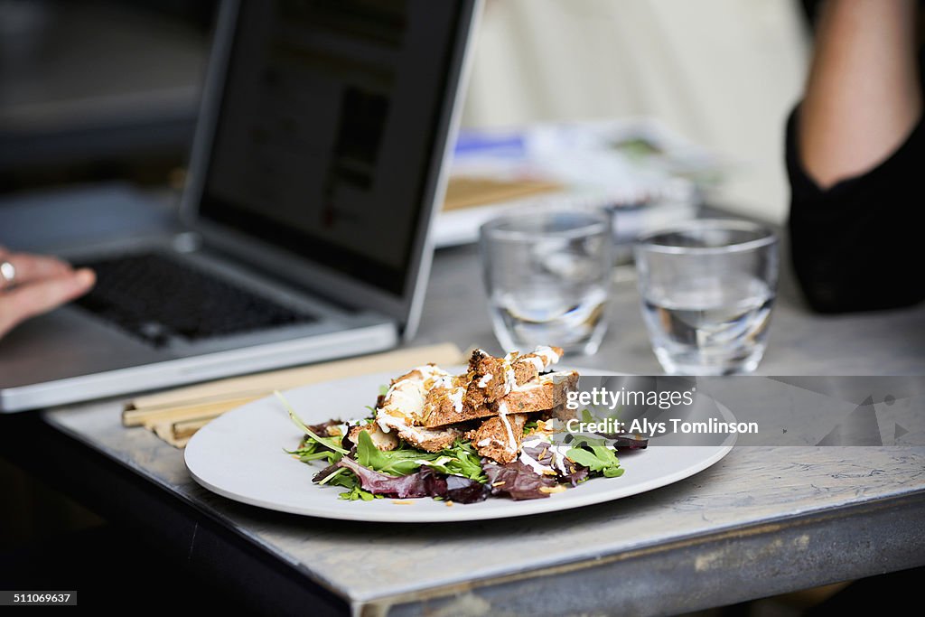 Plate of Food in a Cafe