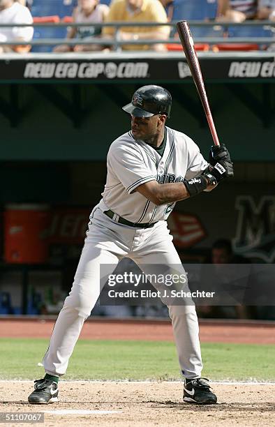 Fred McGriff of the Florida Marlins stands at bat during the game against the Tampa Bay Devil Rays on July 4, 2004 at Pro Player Stadium in Miami,...
