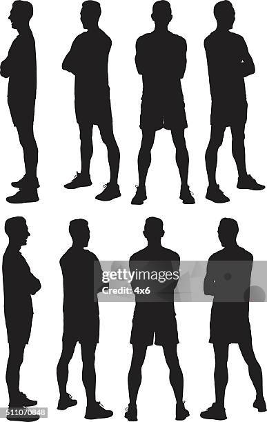 male runner standing - sportsman stock illustrations