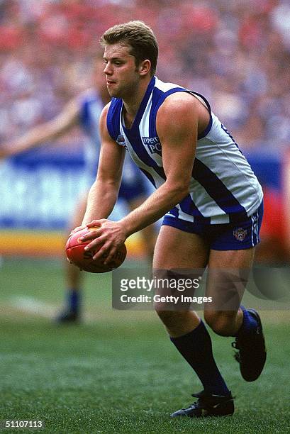 Glenn Archer of the Kangaroos in action during the AFL Grand Final match between the North Melbourne Kangaroos and the Sydney Swans held at the...