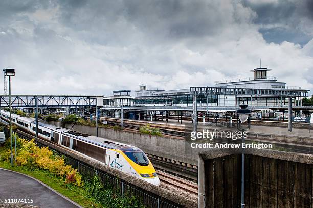 England, Kent, Ashford International Station, Eurostar high speed train service which links the UK and London to Europe through the Channel tunnel,...
