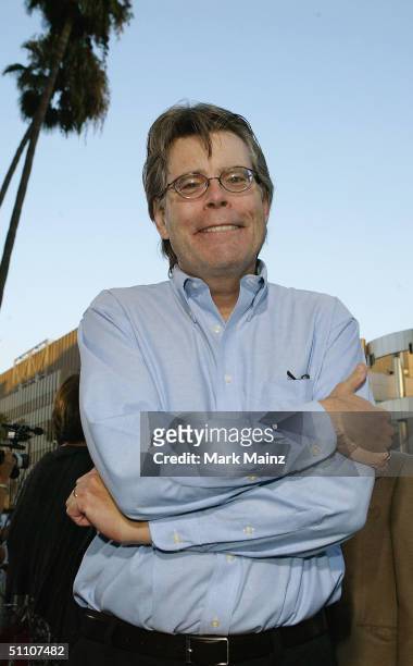 Author Stephen King attends the premiere of "The Manchurian Candidate" on July 22, 2004 at the Samuel Goldwyn Theatre, in Los Angeles, California.