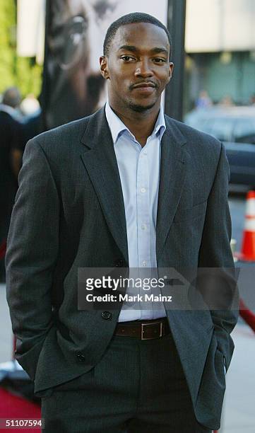 Actor Anthony Mackie attends the premiere of "The Manchurian Candidate" on July 22, 2004 at the Samuel Goldwyn Theatre, in Los Angeles, California.