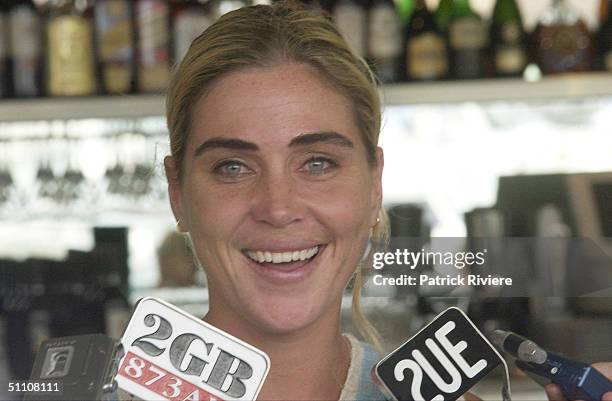 At a press conference announcing her retirement from marathon swimming at the Manly Wharf in Sydney on the 20th of February 2003.Susie captured the...