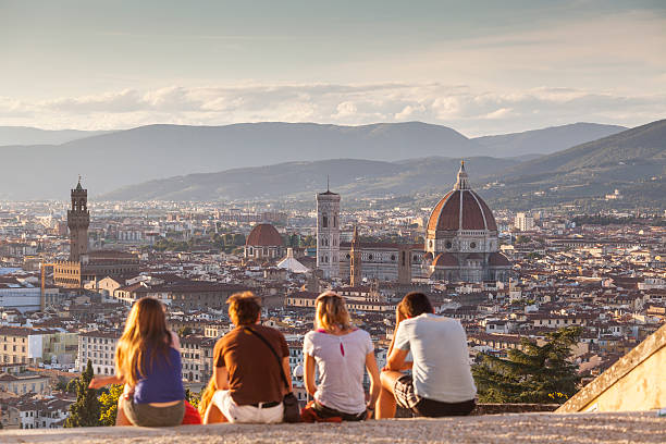 looking over florence from san miniato - italy stock pictures, royalty-free photos & images