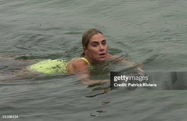 At a press conference announcing her retirement from marathon swimming at the Manly Wharf in Sydney on the 20th of February 2003.Susie captured the...